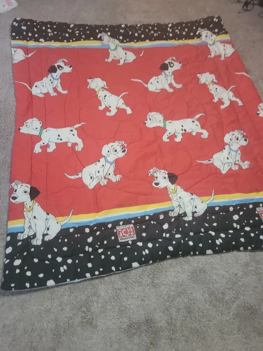 Vintage Disney 101 Dalmatians Twin Comforter Quilt Bedding Blanket 90s Vintage